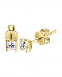 PRINCESS CUT DIAMOND STUDS (TE1438)