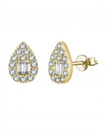 PEAR STYLE DIAMOND STUDS (TE1459)