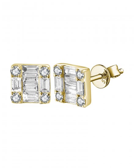 BAGUETTE DIAMOND STUDS (TE1463)