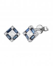 BAGUETTE SAPPHIRE DIAMOND STUDS (TE1476)
