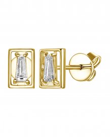 SOLITAIRE BAGUETTE DIAMOND STUDS (TE1478D)