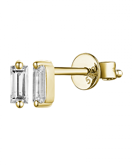SOLITAIRE BAGUETTE DIAMOND STUDS (TE1480)