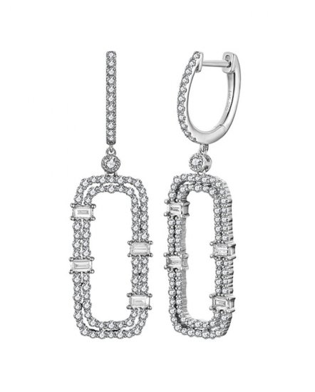 OPEN BAR STYLE BAGUETTE DIAMOND DANGLING (TE1482)