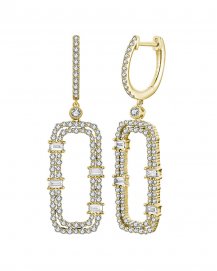 OPEN BAR STYLE BAGUETTE DIAMOND DANGLING (TE1482)
