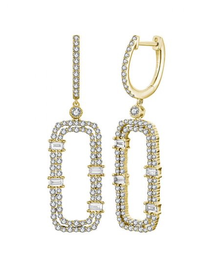 OPEN BAR STYLE BAGUETTE DIAMOND DANGLING (TE1482)