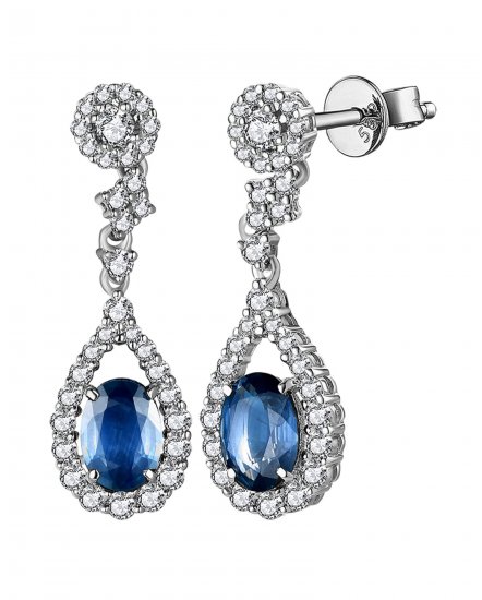 OVAL SAPPHIRE DIAMOND DANGLING (TE1499)