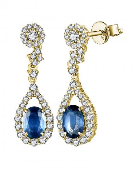 OVAL SAPPHIRE DIAMOND DANGLING (TE1499)