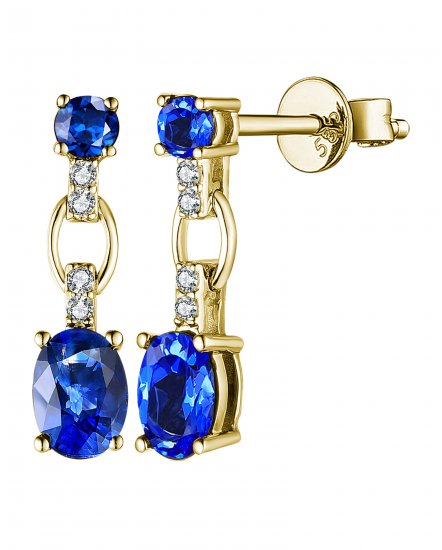 OVAL SAPPHIRE DIAMOND DANGLING (TE1541)