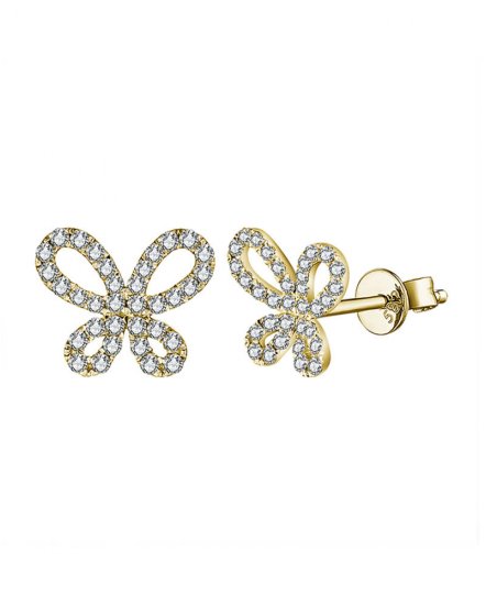BUTTERFLY SHAPE DIAMOND STUDS (TE1548)