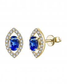 OVAL SAPPHIRE DIAMOND STUDS (TE1549)