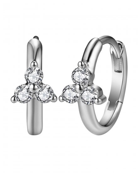 THREE STONE DIAMOND HUGGIES (TE1564)