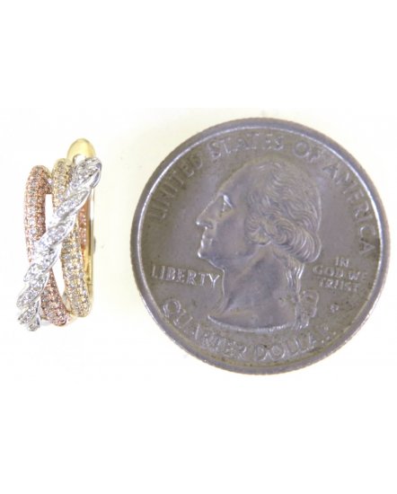 CRISS CROSS STYLE PAVE DIAMOND HOOPS (TE1630)