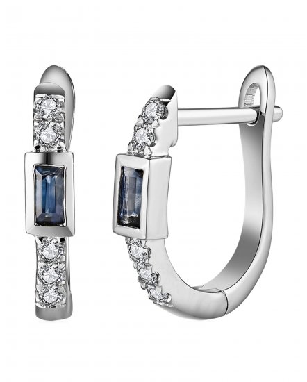 BAGUETTE SAPPHIRE DIAMOND HUGGIES (TE1633)