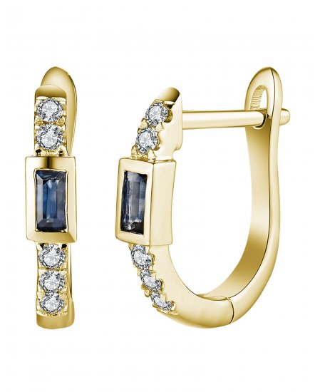 BAGUETTE SAPPHIRE DIAMOND HUGGIES (TE1633)