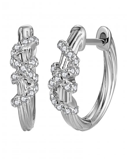 CRISS CROSS STYLE DIAMOND HUGGIES (TE1646)