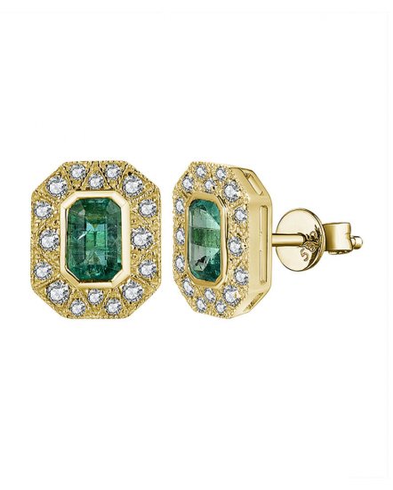 EMERALD CUT DIAMOND STUDS (TE1670)