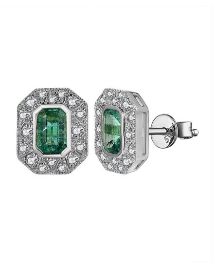 EMERALD CUT DIAMOND STUDS (TE1670)