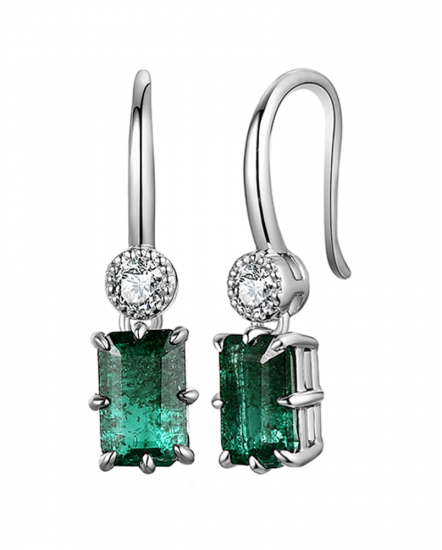 EMERALD CUT DIAMOND DANGLING (TE1671)