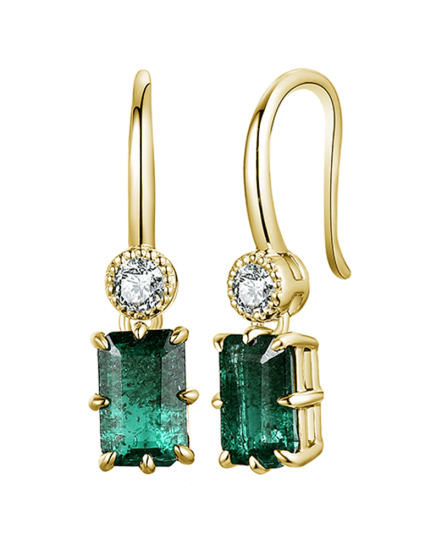 EMERALD CUT DIAMOND DANGLING (TE1671)