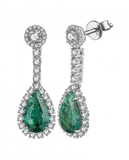 PEAR EMERALD DIAMOND DANGLING (TE1672)