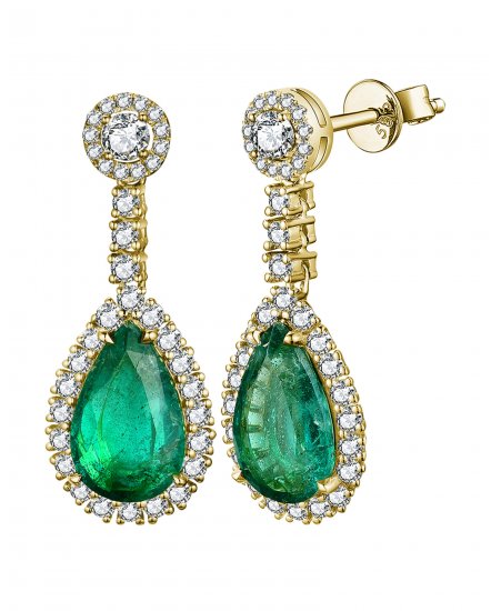 PEAR EMERALD DIAMOND DANGLING (TE1677)