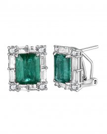 EMERALD CUT DIAMOND OMEGA BACK (TE1678)