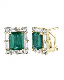 EMERALD CUT DIAMOND OMEGA BACK (TE1678)