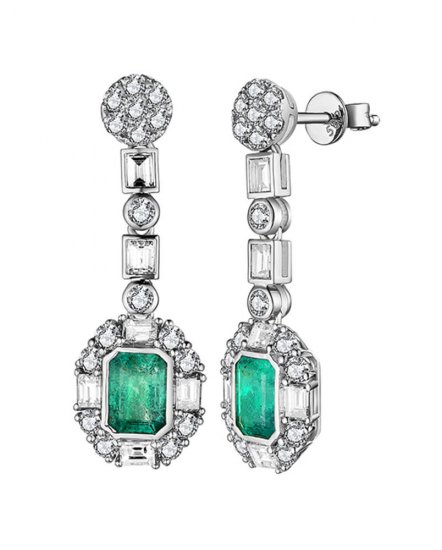 EMERALD CUT DIAMOND DANGLING (TE1680)