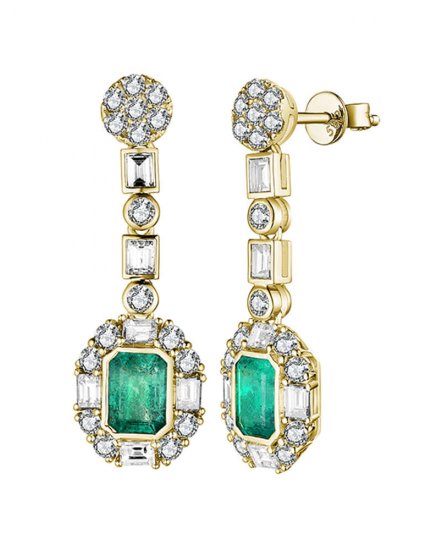 EMERALD CUT DIAMOND DANGLING (TE1680)