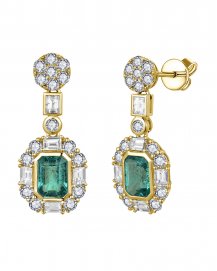 EMERALD CUT DIAMOND DANGLING (TE1680C)