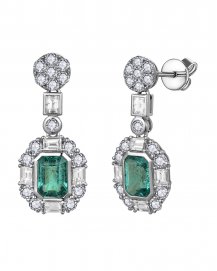 EMERALD CUT DIAMOND DANGLING (TE1680C)