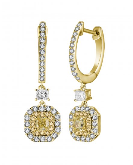 MULTI TONE CUSHION DIAMOND DANGLING (TE1687)