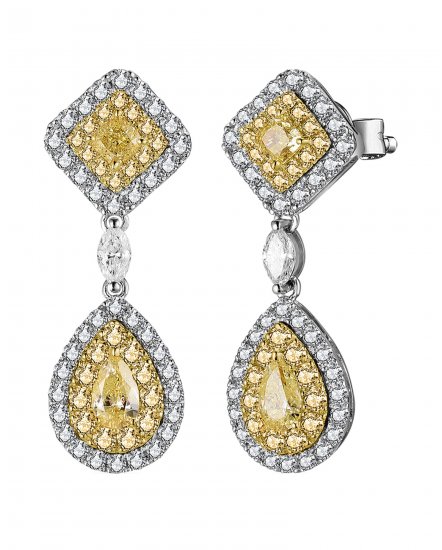 MULTI TONE PEAR DIAMOND DANGLING (TE1689)