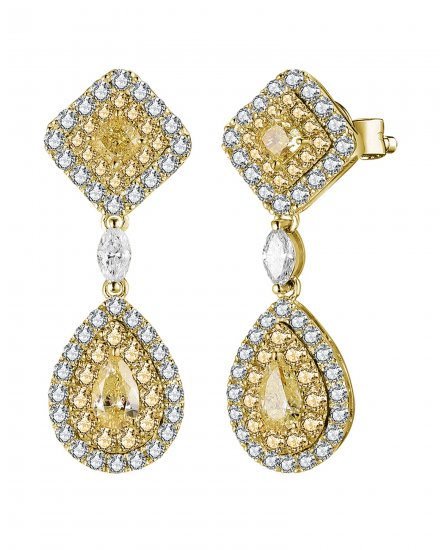 MULTI TONE PEAR DIAMOND DANGLING (TE1689)