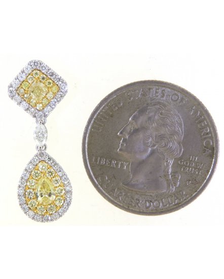 MULTI TONE PEAR DIAMOND DANGLING (TE1689)