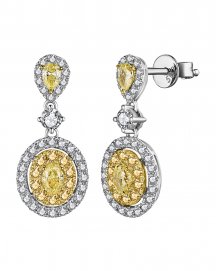 MULTI TONE OVAL DIAMOND DANGLING (TE1692)