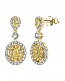 MULTI TONE OVAL DIAMOND DANGLING (TE1692)