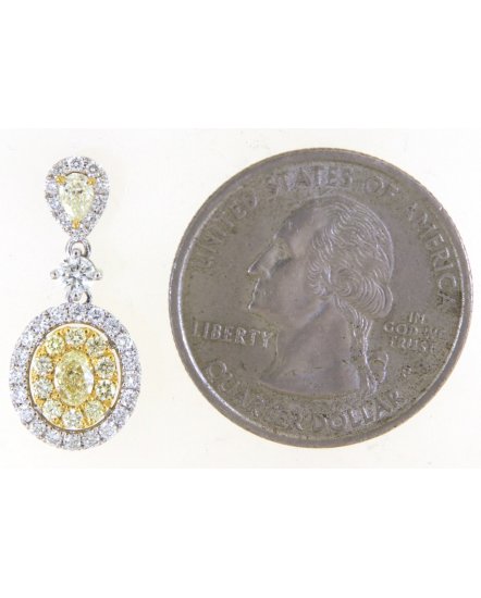 MULTI TONE OVAL DIAMOND DANGLING (TE1692)