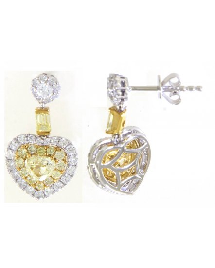 MULTI TONE HEART SHAPE DIAMOND DANGLING (TE1697)