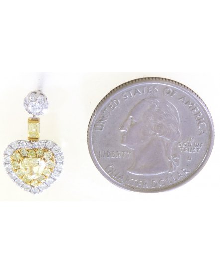 MULTI TONE HEART SHAPE DIAMOND DANGLING (TE1697)