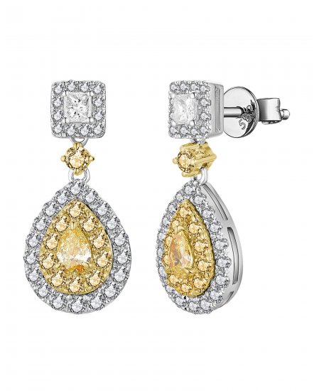 MULTI TONE PEAR DIAMOND DANGLING (TE1699)