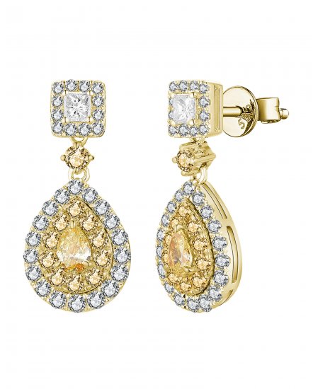 MULTI TONE PEAR DIAMOND DANGLING (TE1699)