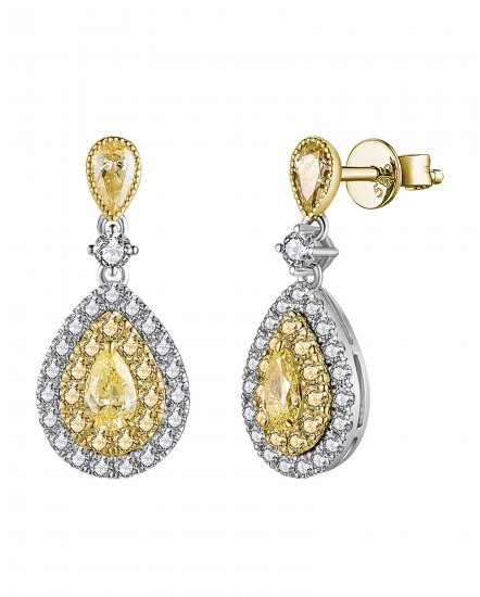 MULTI TONE PEAR DIAMOND DANGLING (TE1700)