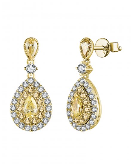 MULTI TONE PEAR DIAMOND DANGLING (TE1700)
