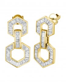 HEXAGON STYLE BAGUETTE DIAMOND DANGLING (TE1704)