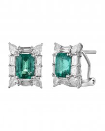 EMERALD CUT DIAMOND OMEGA BACK (TE1705)