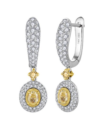 MULTI TONE OVAL DIAMOND DANGLING (TE1706)