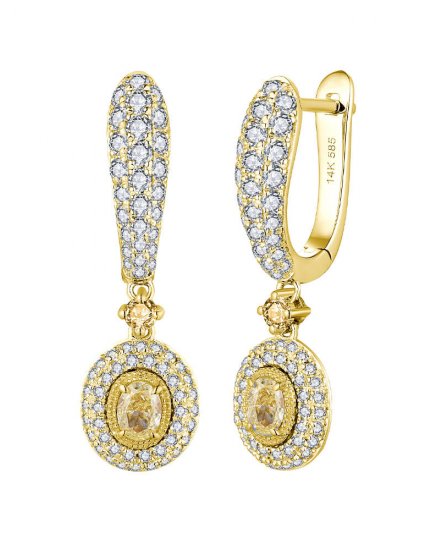 MULTI TONE OVAL DIAMOND DANGLING (TE1706)