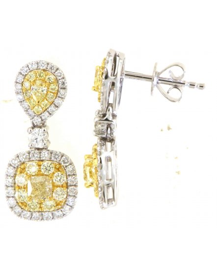 MULTI TONE EMERALD CUT DIAMOND DANGLING (TE1707)