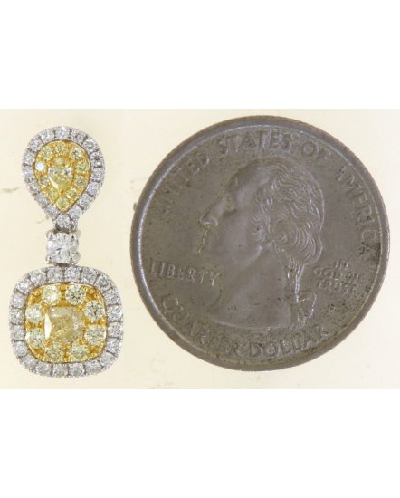 MULTI TONE EMERALD CUT DIAMOND DANGLING (TE1707)